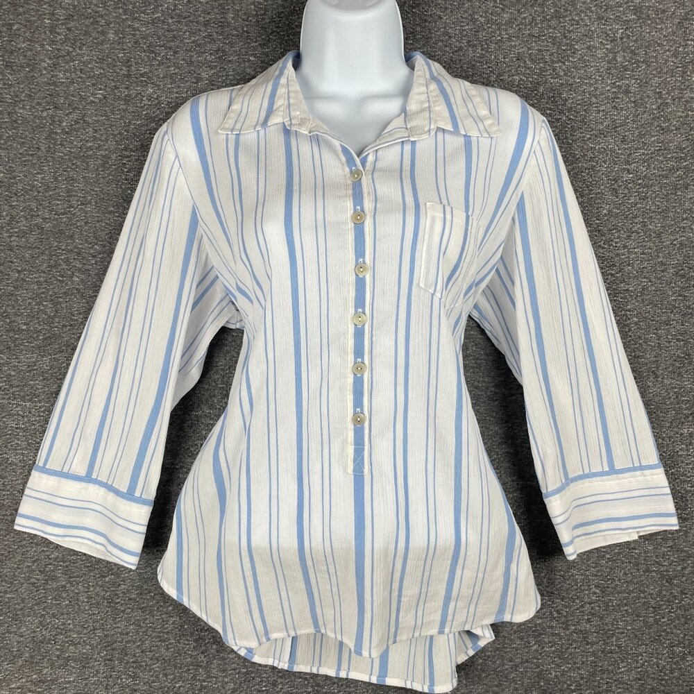 Talbots Top Womens Size L Coastal Beach Office Capsule Everyday Minimal Staple